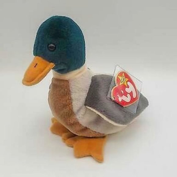 TY Beanie Baby Jake The Mallard Drake Duck, 1997 1998P.V.C. Pellets 14 Errors
